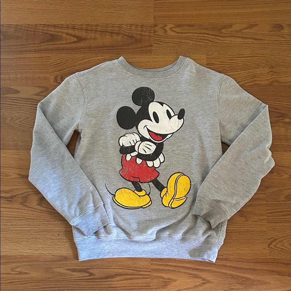Women’s Gray Mickey Mouse Crewneck Sweatshirt